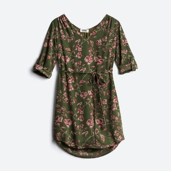 Verse waist tie mini dress - Picture 3 of 6